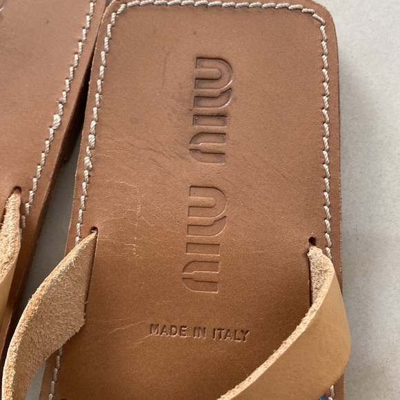 Miu Miu Leather Slides - Picture 3 of 8